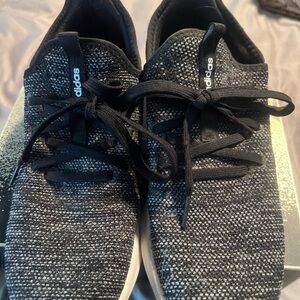 Adidas Men's Black and Gray Knit Sneakers